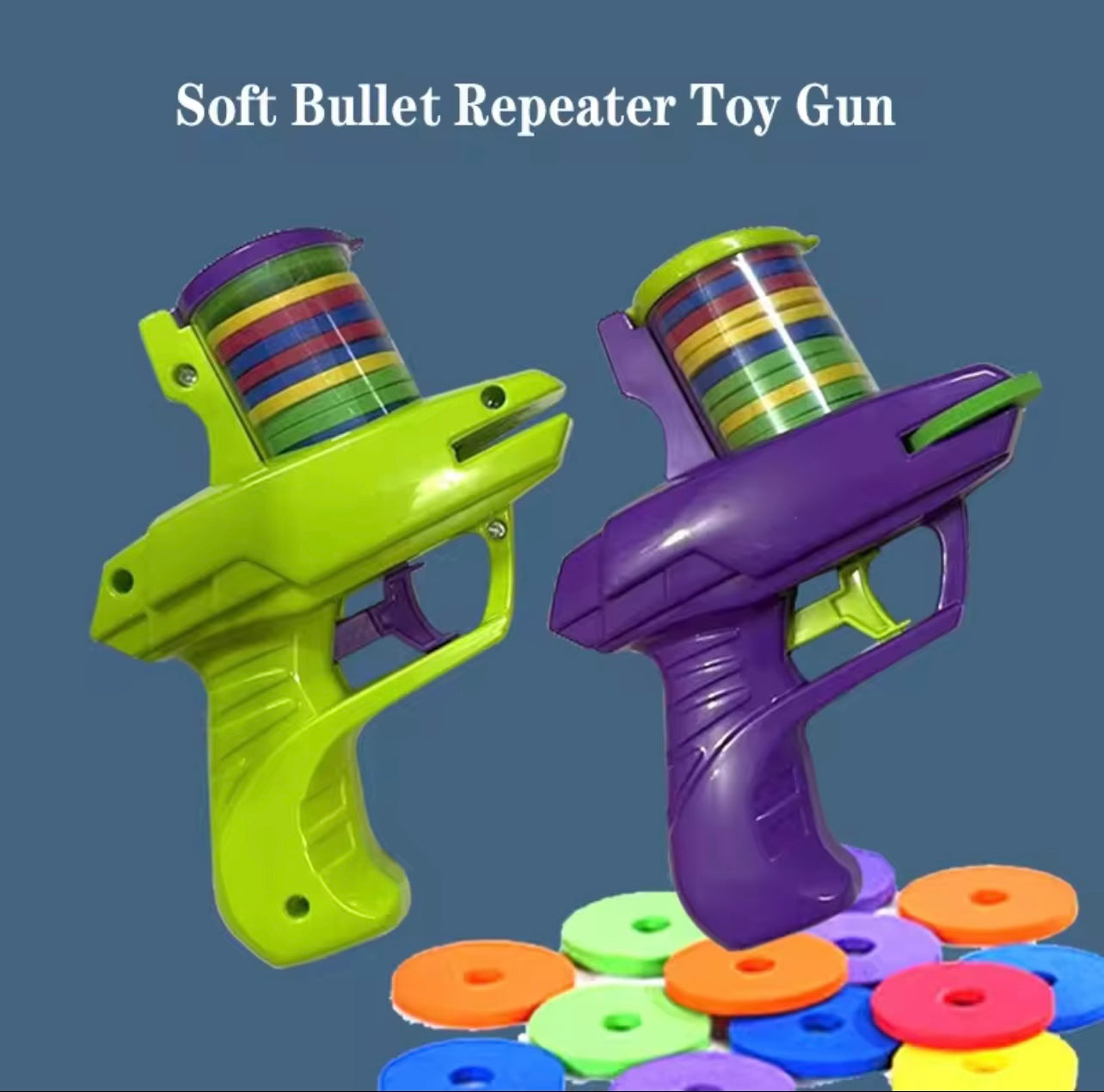 لعبة قاذف الصحن الطائر الملونة المكونة من قطعتين - UFO Blaster للأطفال