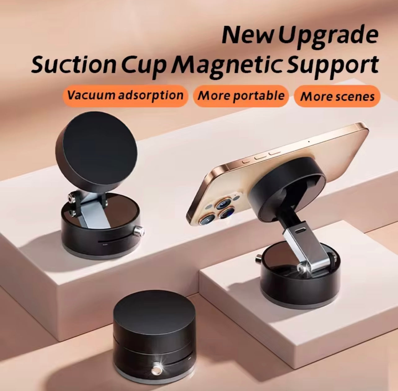 Double Sided Extendable Magnetic Suction Phone Holder for Shower Car Mirror Strong Vacuum Magnetic Phone Mount for All Phones ,car mobile holder