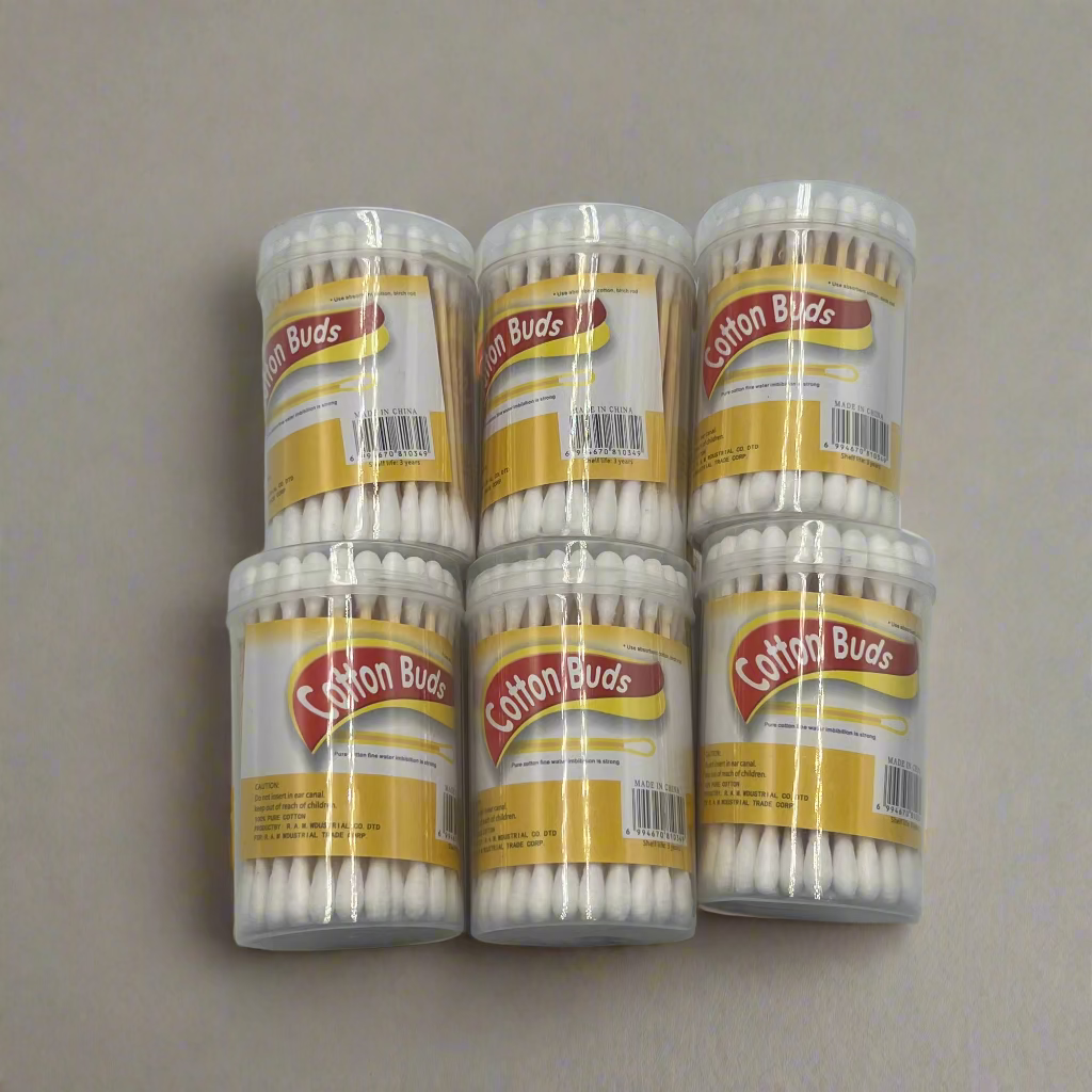 Disposable Double-Ended Cotton Swabs for Ear Cleaning, Available in 1 Packs of 60 ps, Suitable for Makeup Application.