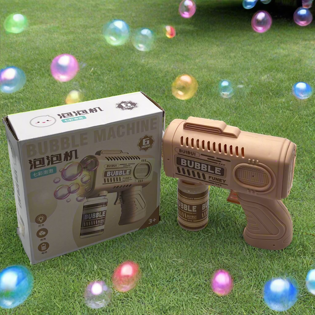 1p Handheld Fully Automatic Bubble - Multi-Hole Bubble Machine with Vibrant Colors, High Output (Excluding Soap & Batteries), Perfect for Outdoor Play & Bubble Blowing Fun, Outdoor Play Equipment ,Plastic Bubble Gun, Bubble Gun Machine