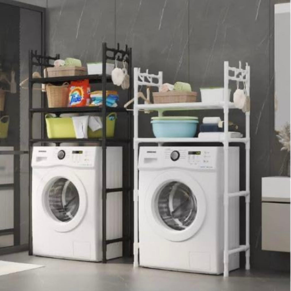 2-Tier Washer Storage rack for Over Bathroom, Space Saving Washing Machine Storage Rack Bathroom Organizer, Laundry Room Shelving Units Over The Washing Machine