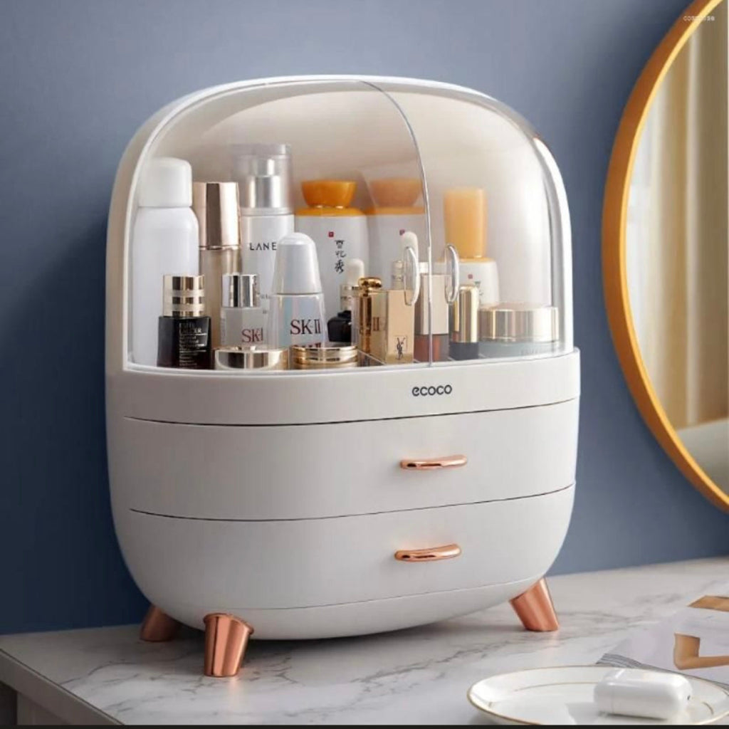 Ecoco Large-Capacity Cosmetic Storage Box – Dustproof & Waterproof Makeup Organizer