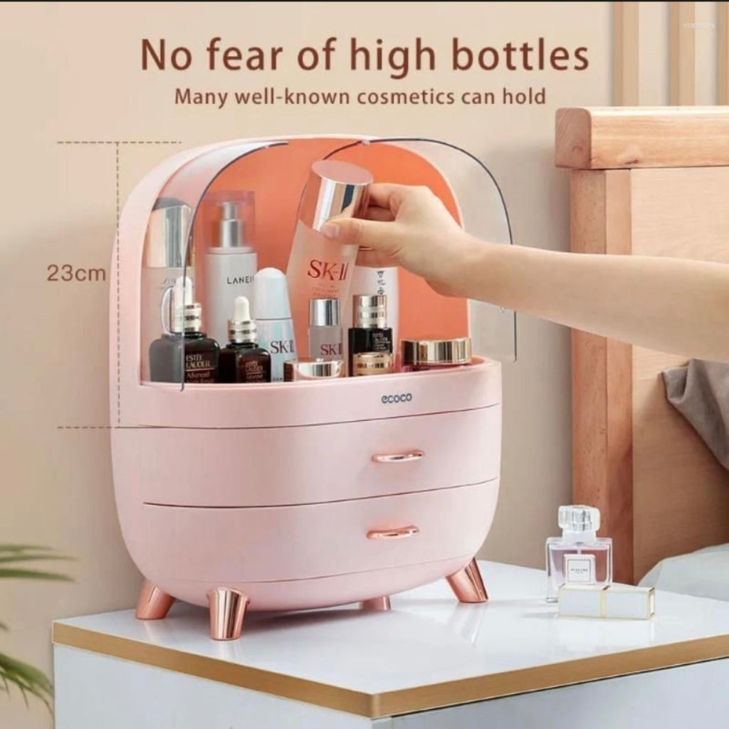 Ecoco Large-Capacity Cosmetic Storage Box – Dustproof & Waterproof Makeup Organizer