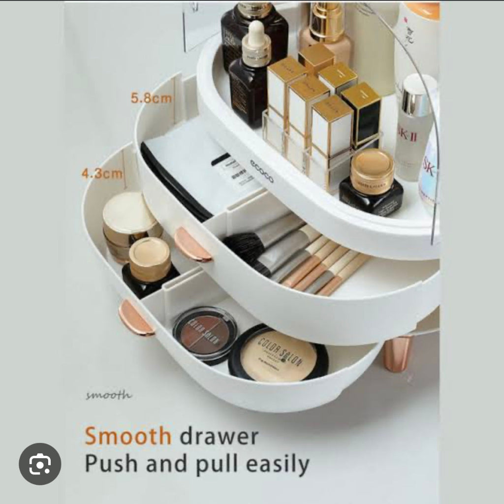 Ecoco Large-Capacity Cosmetic Storage Box – Dustproof & Waterproof Makeup Organizer