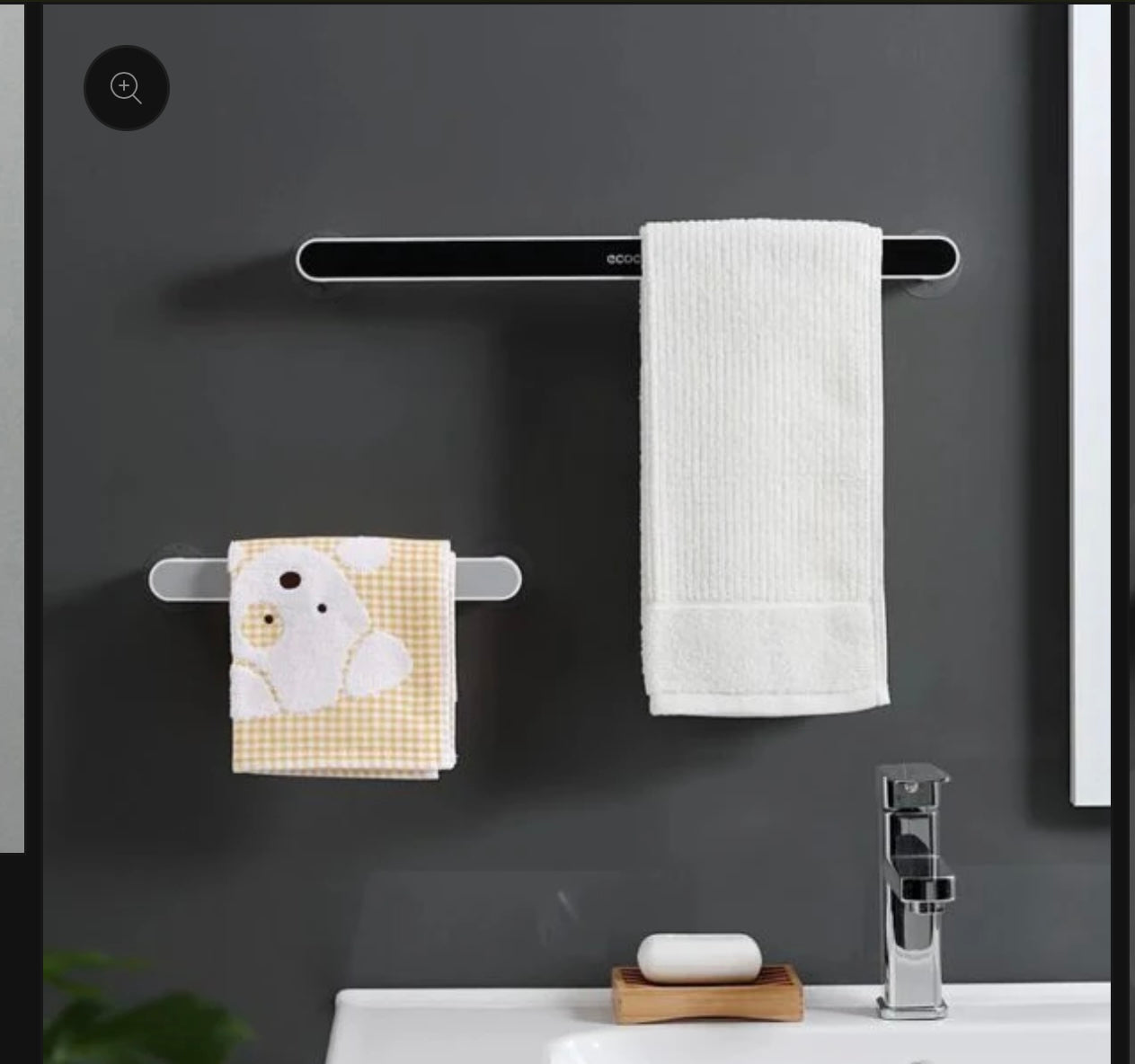 Ecoco Slipper Rack Bathroom Wall-mounted Slipper Organizer and Towels Rack Organiser Punch Free Home Towel Cabinet Toilet Bar Towel Shelf Closet Bathroom Accessories