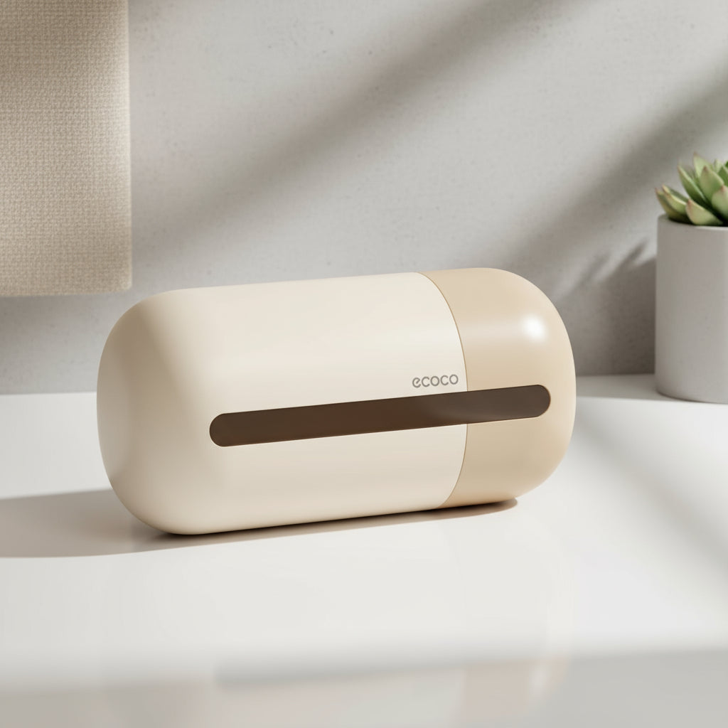 حامل مناديل ورقية بلاستيك من إيكوكو - سعة كبيرة، ذاتي اللصق