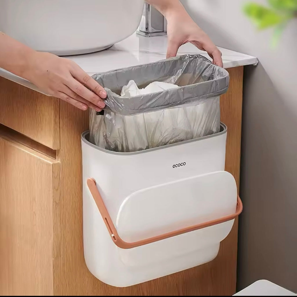 Wall-Mounted Kitchen Trash Can with Lid, Household Hanging Wastebasket, Creative Living Room Trash Bin, Cabinet Door Can Be Hung|dustbin