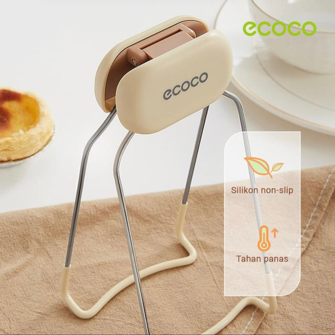 Ecoco الفولاذ المقاوم للصدأ المطبخ المطبخ حامل الساخن مشبك الطبق المضاد لقب وعاء مشبك قابلة للطي لا