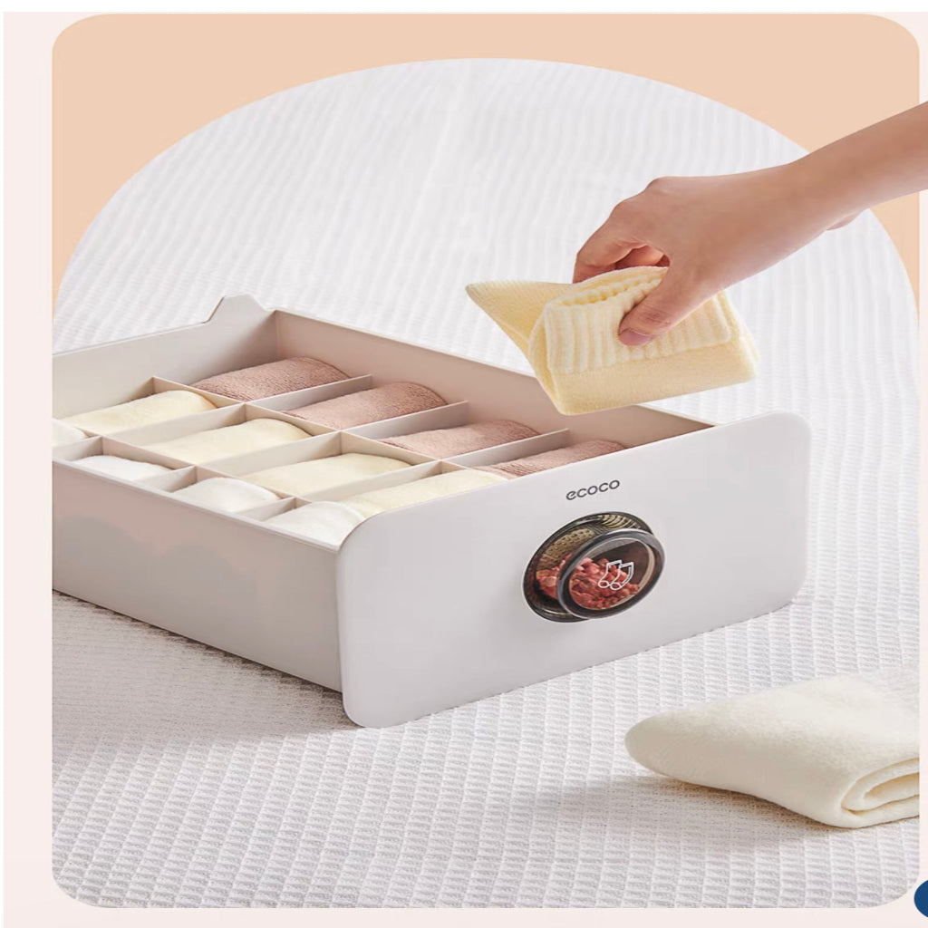 Socks storage box home closet underwear socks intimate apparel drawer divider organizer deodorant de-mite 3 in 1 goddess