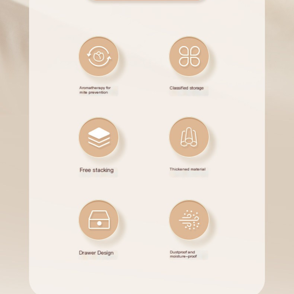 صندوق تخزين الملابس وحمالة الصدر المحمول من إيكوكو – منظم خزانة الملابس مع درج منفصل