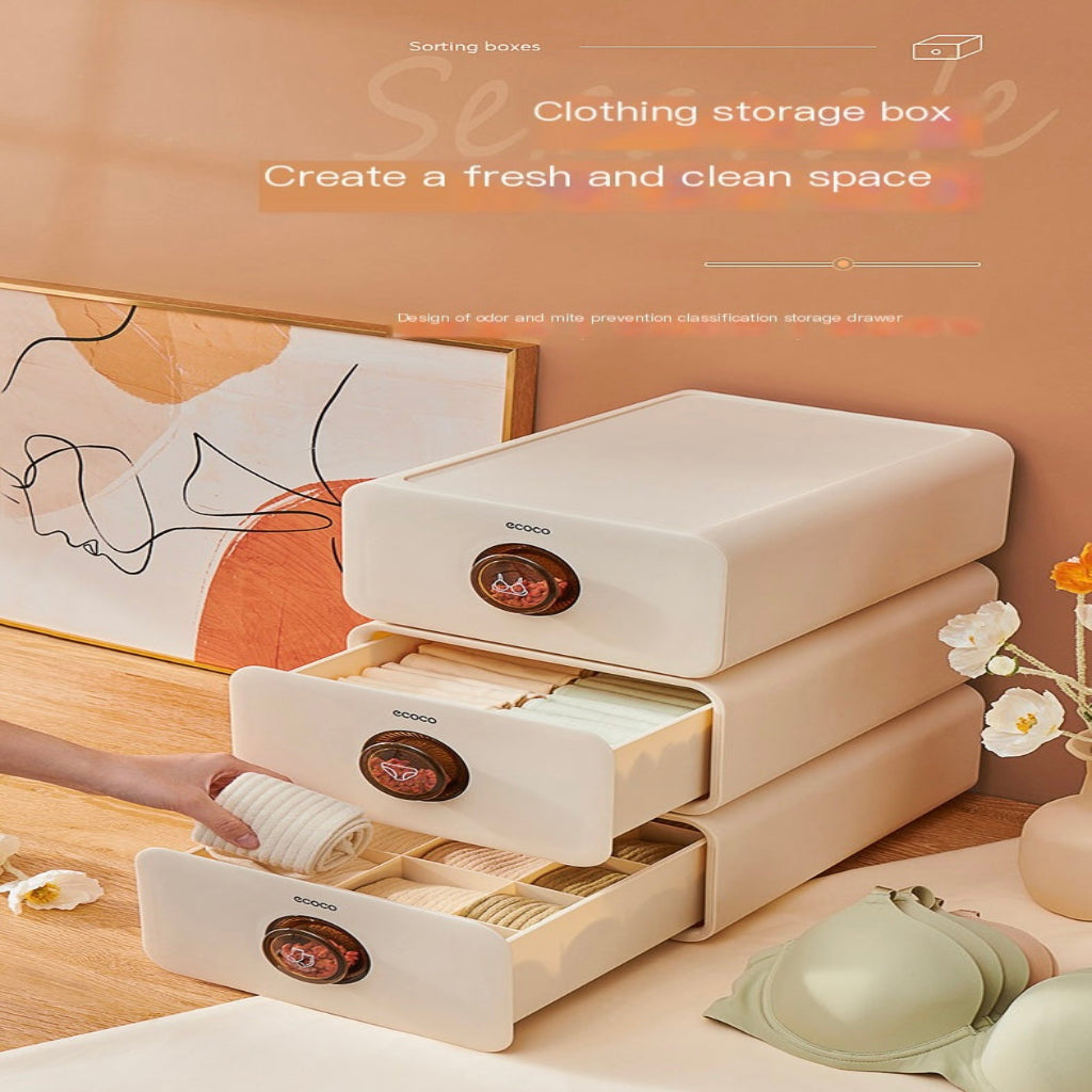 Underwear Storage Box Creative Home portable Wardrobe Storage Mildew Proof Socks Personal Clothing Drawer Separation deodorant de-mite Sorting Box
