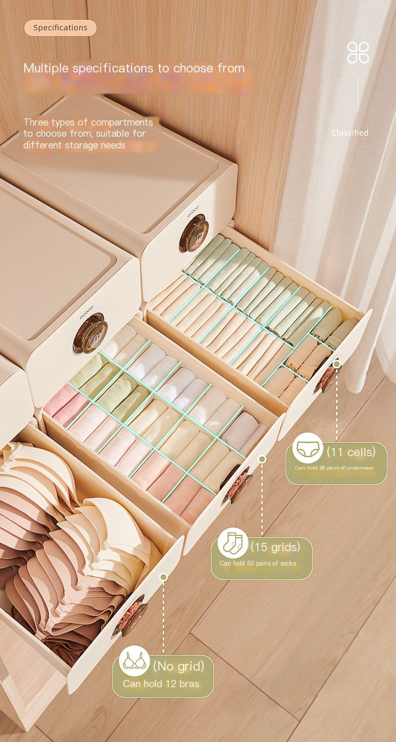 Underwear Storage Box Creative Home portable Wardrobe Storage Mildew Proof Socks Personal Clothing Drawer Separation deodorant de-mite Sorting Box
