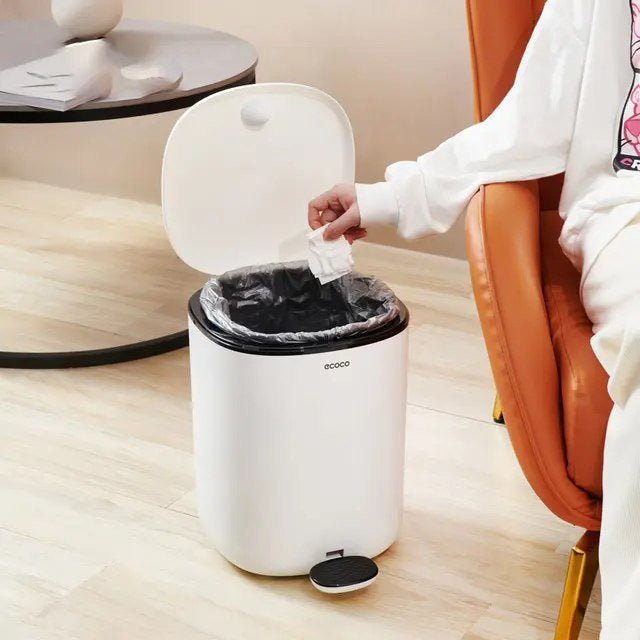 Modern Minimalist Foot-Pedal Trash Can with Lid for Home Use - Ideal for Living Room, Bathroom, Toilet, and Kitchen Compost dustbin