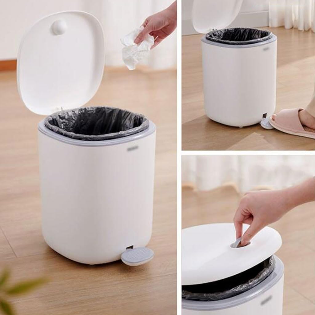 Modern Minimalist Foot-Pedal Trash Can with Lid for Home Use - Ideal for Living Room, Bathroom, Toilet, and Kitchen Compost dustbin