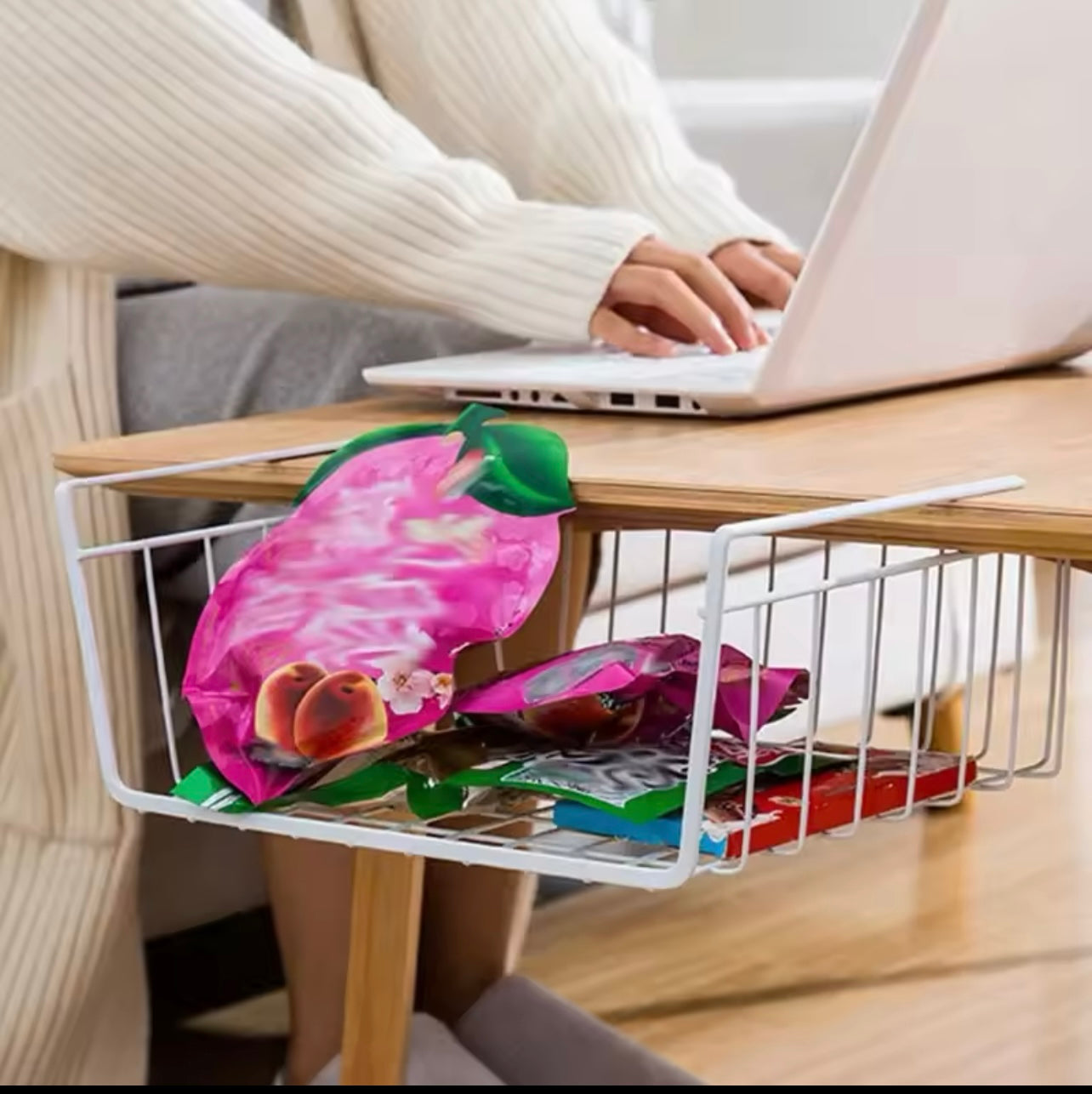 Extra Large Modern Organizer - No Installation Required, Hanging Basket for Kitchen or Dorm Room Table, Suitable for a Family Multi-Functional Tiered Shelf Storage Basket,Kitchen Rack