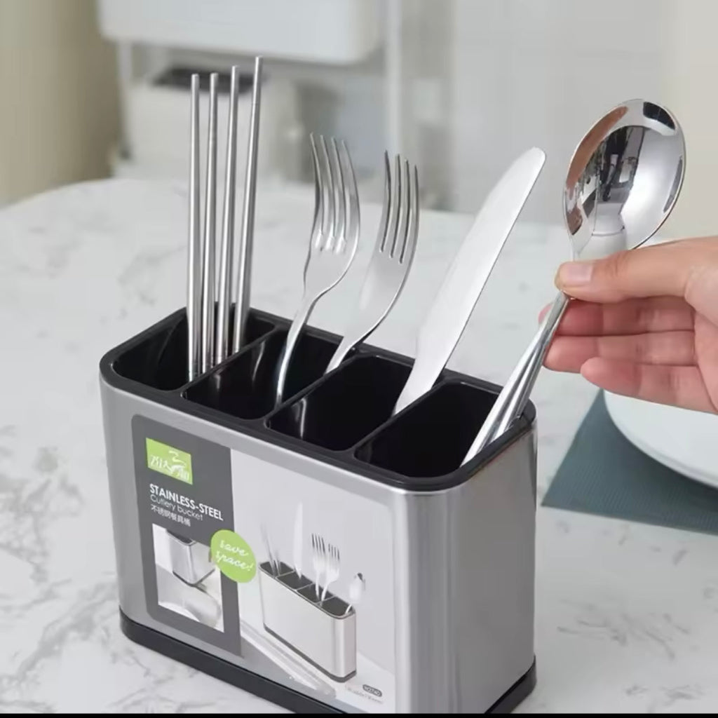 1pc Set, Dishware Box, Dishware Storage Box, Tabletop, Kitchen Counter, Rust-Proof, 4 Separate Drip Trays, Stainless Steel ABS Non-Slip and Scratch-Resistant, Creative Gift..