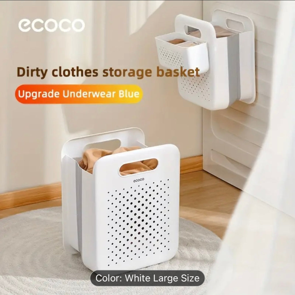 Ecoco Multi-Functional Foldable Laundry Basket with Side Pocket