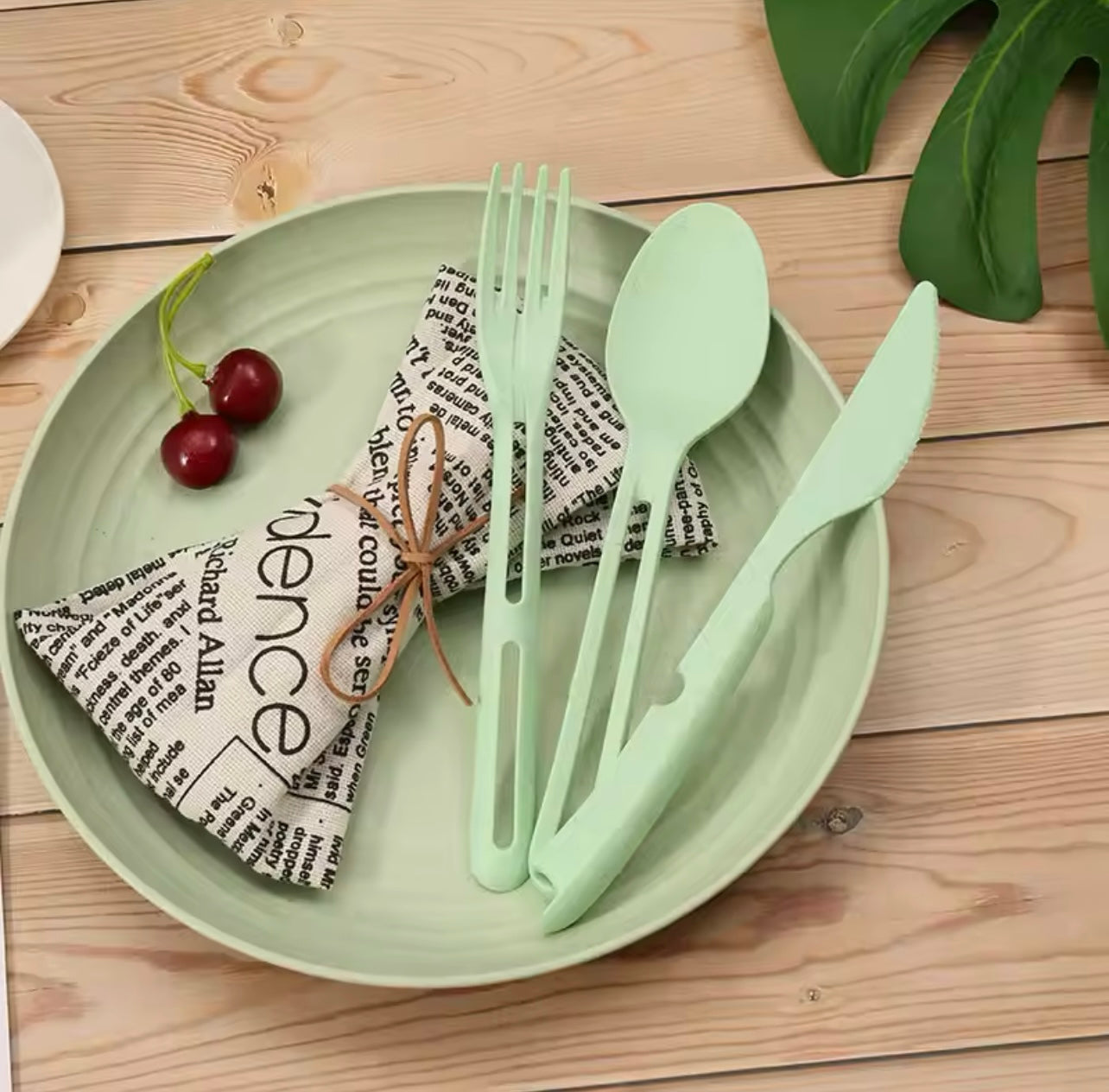 Wheat Straw Dinnerware Sets Fork Spoon Knife Set Utensil Travel Eco-Friendly Portable Tableware For Kitchen Cutlery Set 3 in 1