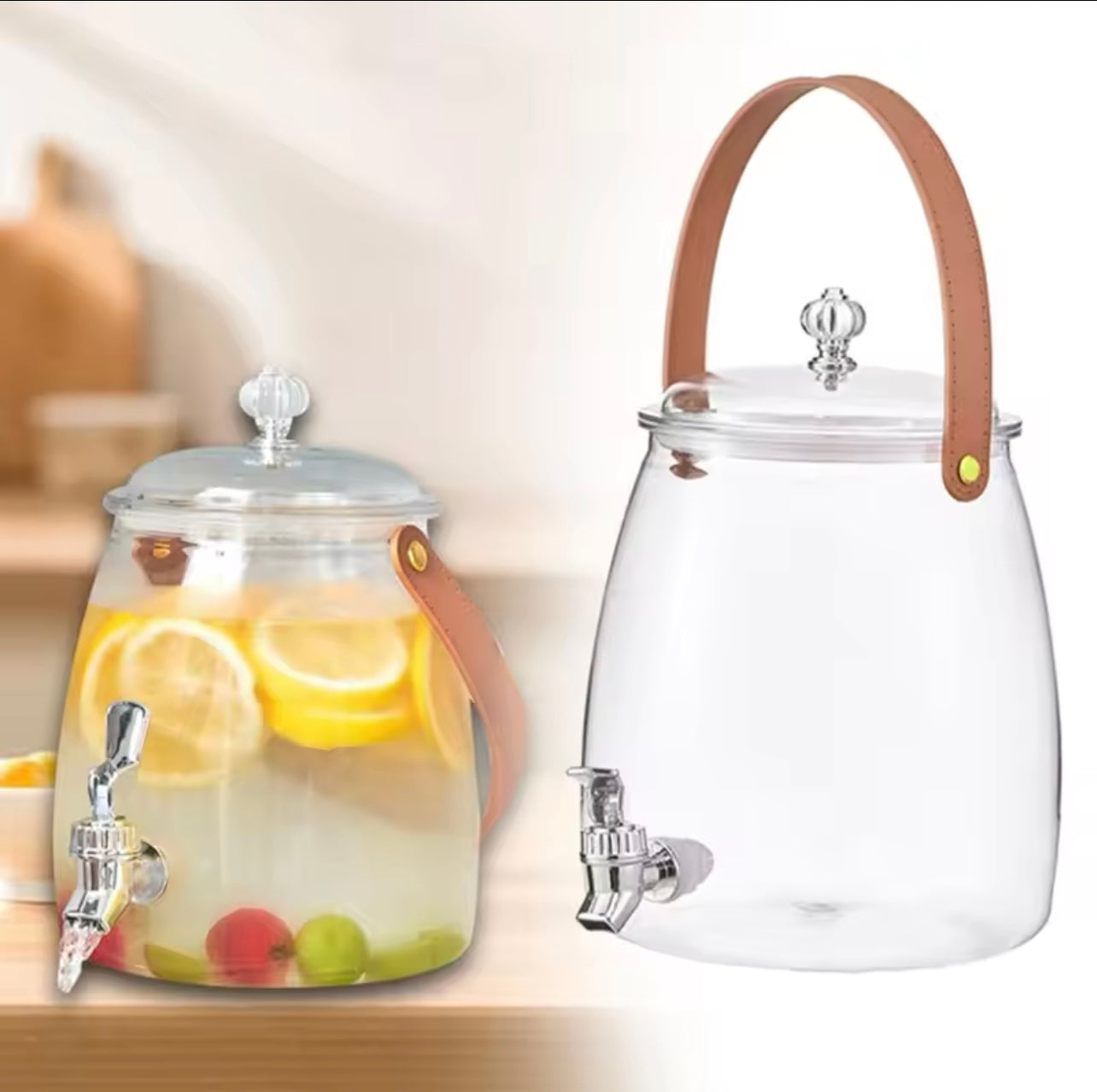 Beverage Dispenser Container with Spigot and Handle Leakproof Iced Juice Lemonade Drink Dispensers for Parties