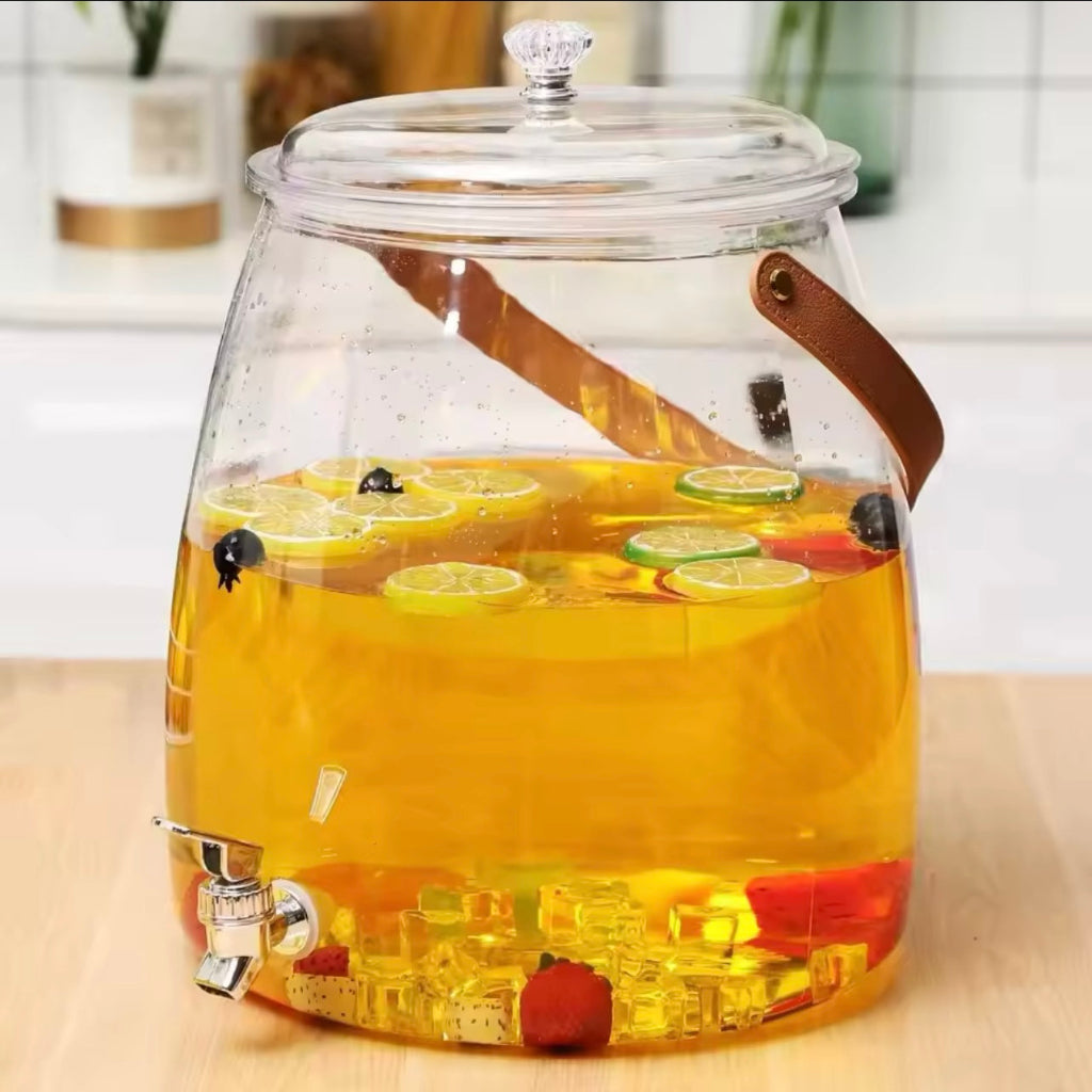 Beverage Dispenser Container with Spigot and Handle Leakproof Iced Juice Lemonade Drink Dispensers for Parties