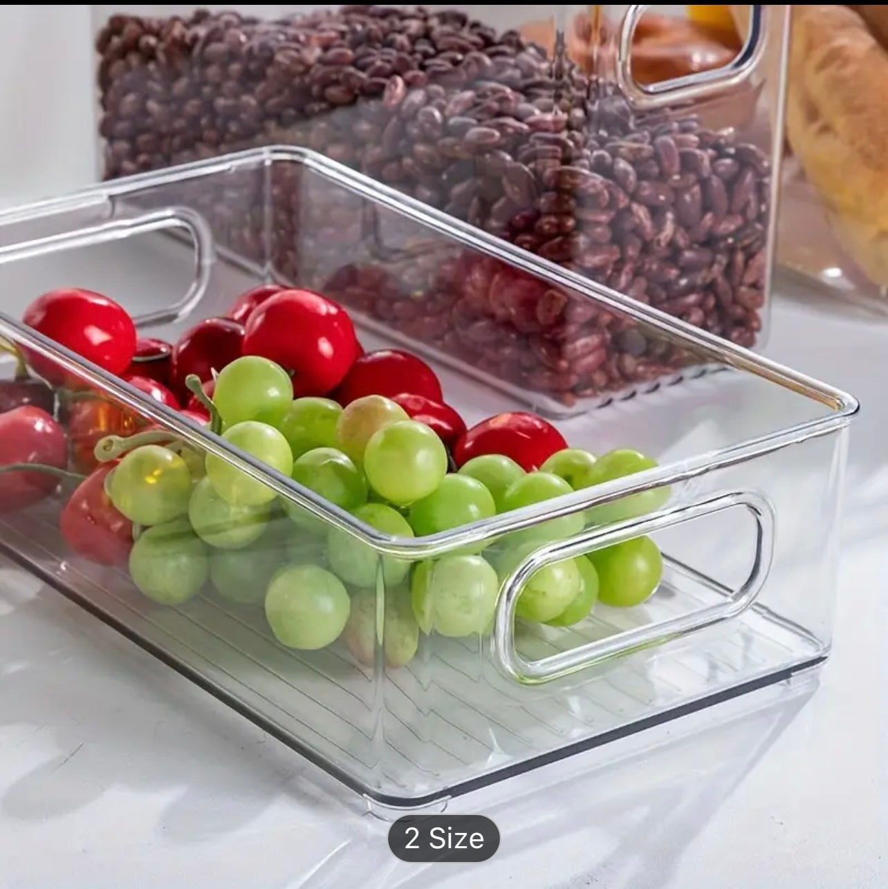 Clear Plastic Refrigerator Storage Bins - Stackable, Space-Saving Organizer for Food, Cosmetics - Fridge Organization of Vegetables, Fruits, and More,Easy Visibility Design|Secure Lid Feature, Pantry Organizers And Storage.