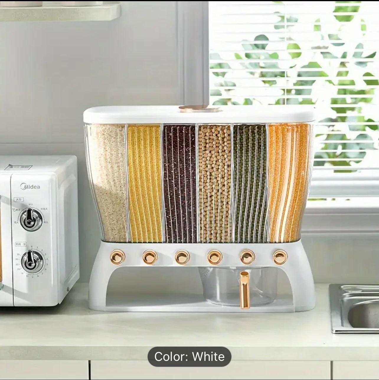 Categorized Rice Container, Anti-Moth Moisture-Proof Box, Durable Rice Storage Organizer for Pantry or Kitchen Use