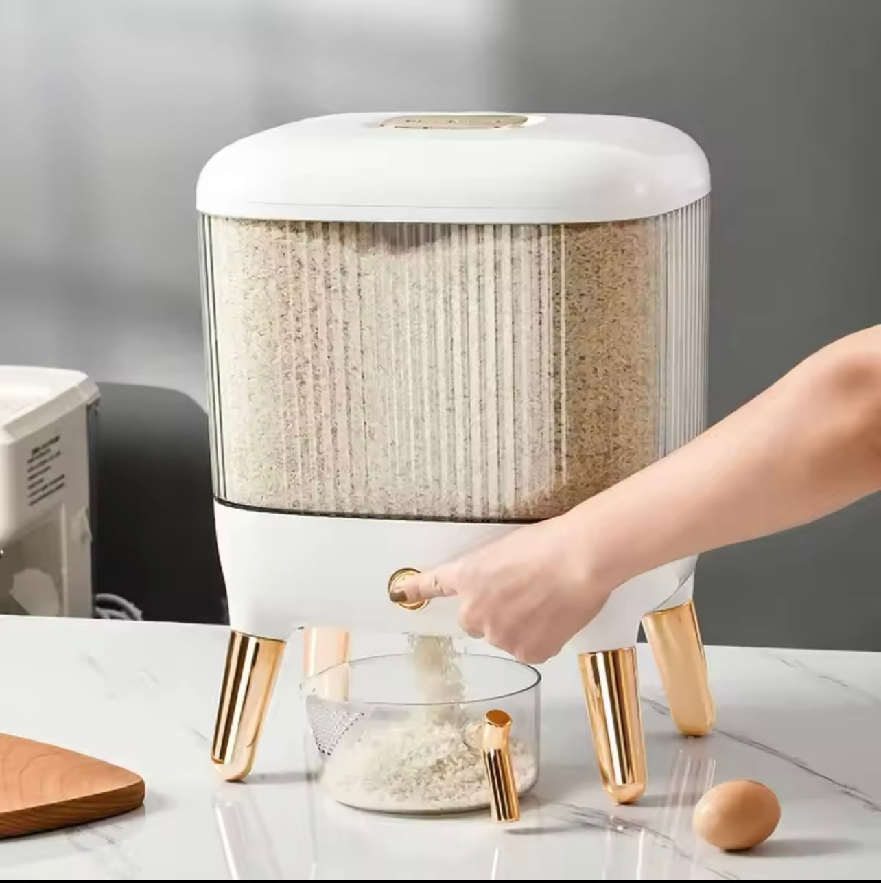 10kg Press-type Large-capacity Barrel Sealed Automatic Storage Box Household Kitchen Tank Light Luxury Rice Food Container