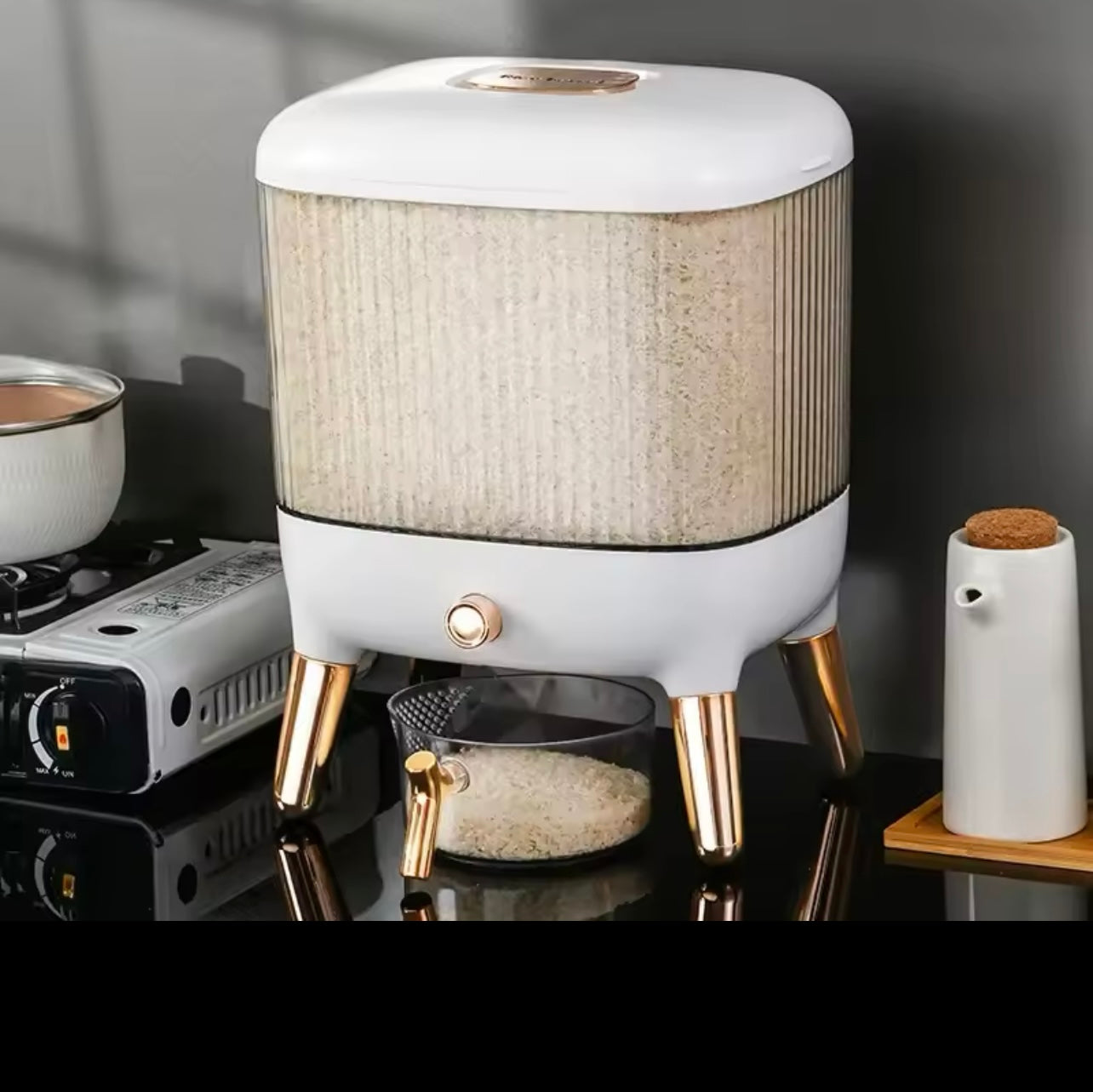 10kg Press-type Large-capacity Barrel Sealed Automatic Storage Box Household Kitchen Tank Light Luxury Rice Food Container