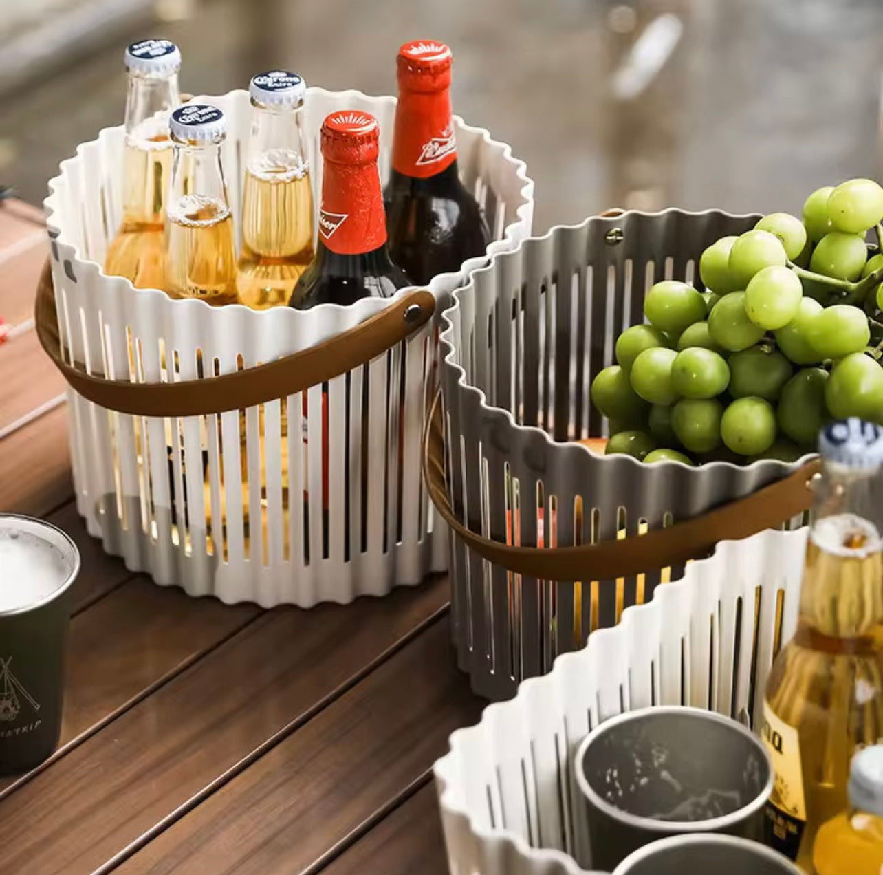 Camping Cutlery Storage Basket Outdoor Spring Outing Picnic Basket Bento Food Storage Small Carrying Basket