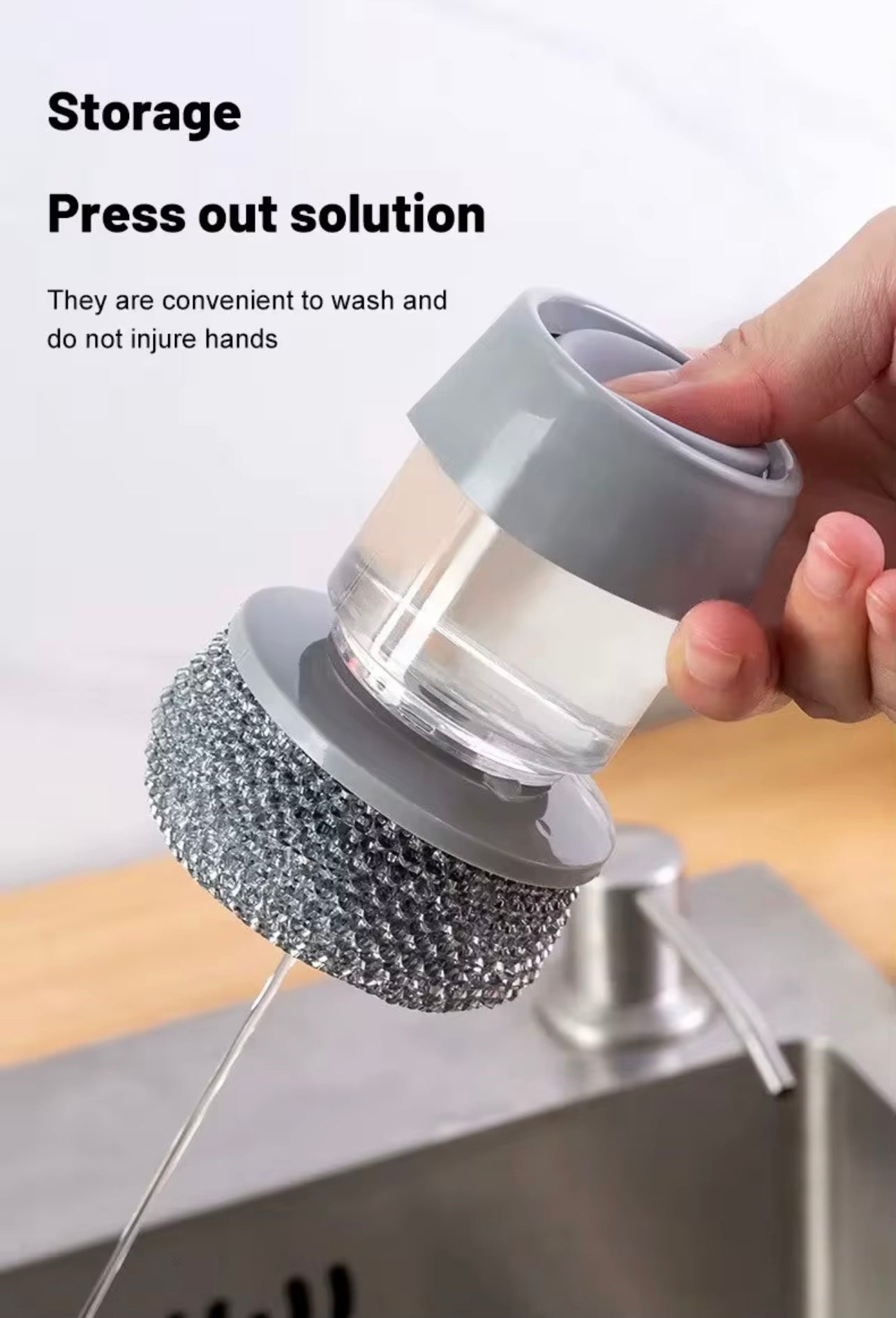Liquid Soap Dispensing Dish Scrub Brush – Ergonomic Kitchen Cleaning Tool