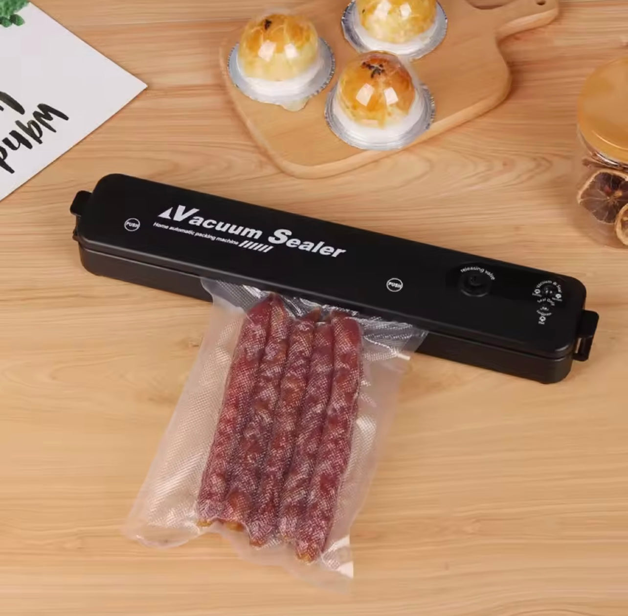 Vacuum Sealer, Food Vacuum Sealer, Vacuum Sealing Machine with Freshness Bags, Automatic Air-Sealing System for Food Storage, 2-in-1 Vacuum and Heat Sealing.