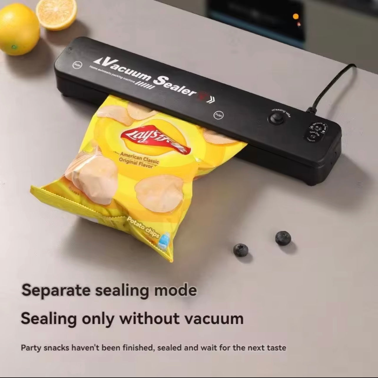 Vacuum Sealer, Food Vacuum Sealer, Vacuum Sealing Machine with Freshness Bags, Automatic Air-Sealing System for Food Storage, 2-in-1 Vacuum and Heat Sealing.