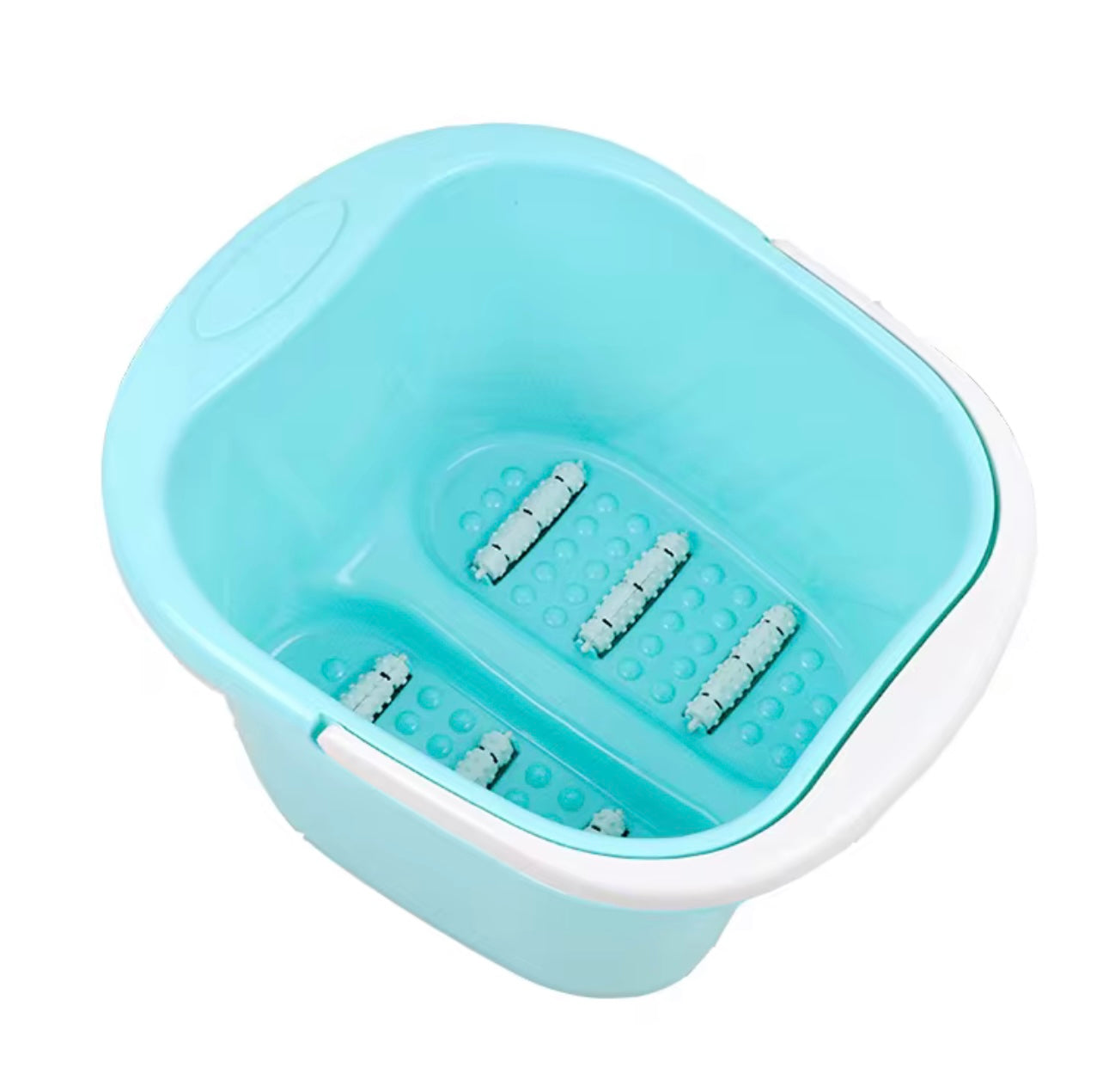 1pc Thickened Anti-Cracking Four Rounds of Footbath Barrel Keeping Up with The Massage Footbath Household Simple Portable Roller Massage Basin Plastic Drop Foot Wash Basin Multi-Color Optional