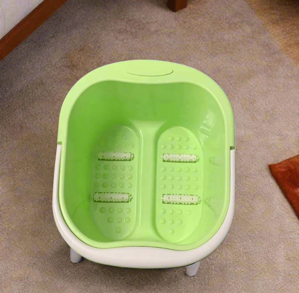 1pc Thickened Anti-Cracking Four Rounds of Footbath Barrel Keeping Up with The Massage Footbath Household Simple Portable Roller Massage Basin Plastic Drop Foot Wash Basin Multi-Color Optional