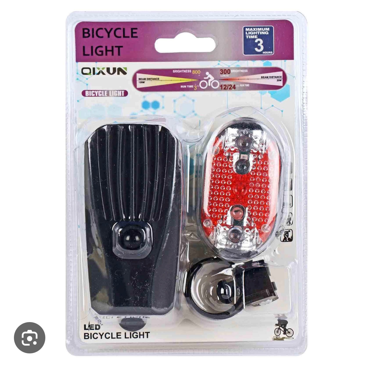 مجموعة مصابيح LED أمامية وخلفية للدراجة - مصابيح أمان مقاومة للماء