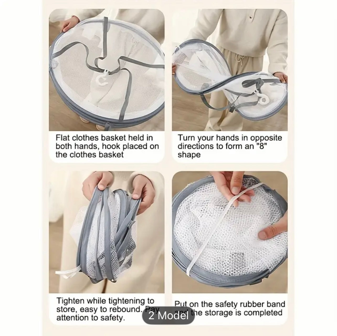 360° Rotating Double-Layer Clothes Drying Basket - Foldable Windproof Laundry Hamper with Fine Mesh for Flat-Laid Clothes & Sock Bags, Space-Saving Circular Design for Indoor/Outdoor Use, Compact Storage, Home Organizers, Small Space Living