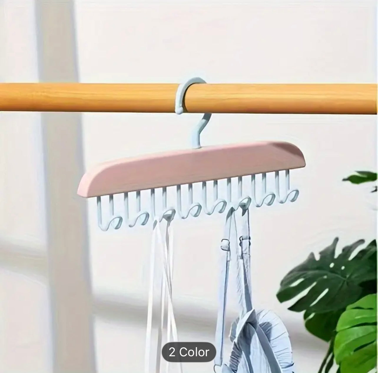 شماعات موجة بلاستيكية 8-Hook-منظم متعدد الاستخدامات مثبت على الحائط للملابس الرقيقة ، حمالات الصدر ، والملابس الداخلية-مثالية لتنظيم المنزل والحمام ، منظم الحمام | شماعات ديكور | البناء البلاستيكي ، شماعات للملابس