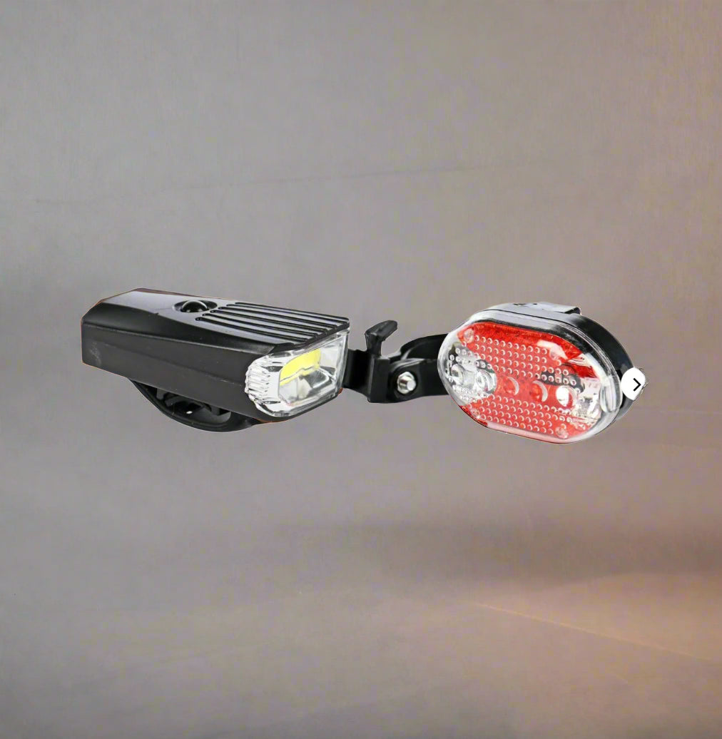 مجموعة مصابيح LED أمامية وخلفية للدراجة - مصابيح أمان مقاومة للماء