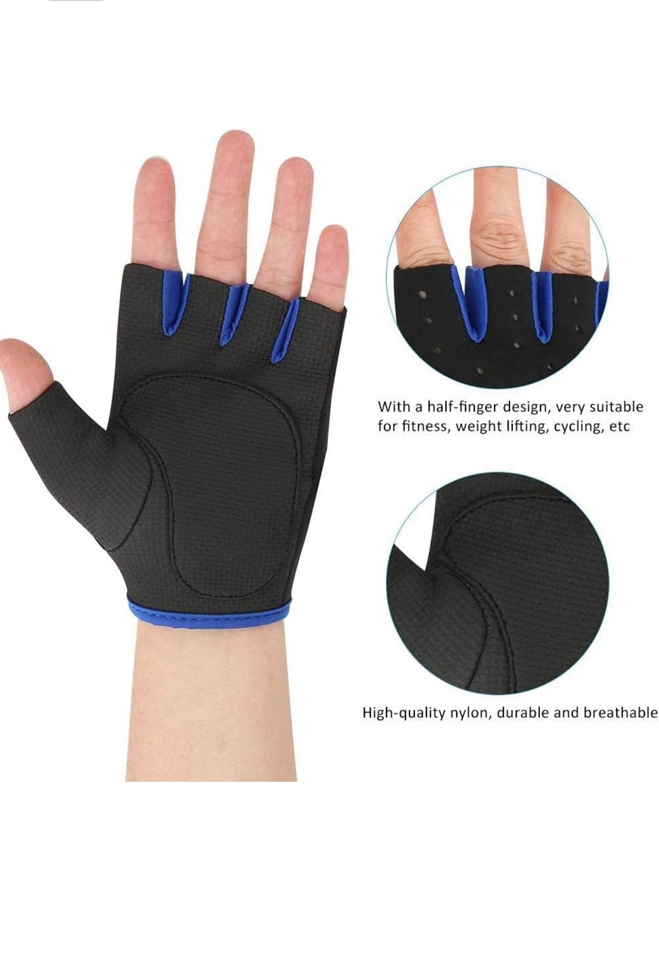 1pair Unisex Half Finger Gloves With Full Palm Protection, Size S and L ,Non-slip Breathable Lightweight Gloves, For Cycling Running Mountaineering Weightlifting Exercise Fitness Training & Outdoor Activities