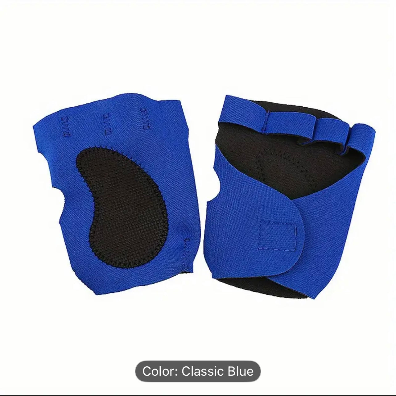 1 Pair of Blue & Black Non-Slip, Breathable Fingerless Palm Protectors - Ideal for Fitness, Outdoor Activities, Cycling, Basketball, Weightlifting, Gym Equipment | Rubber Material