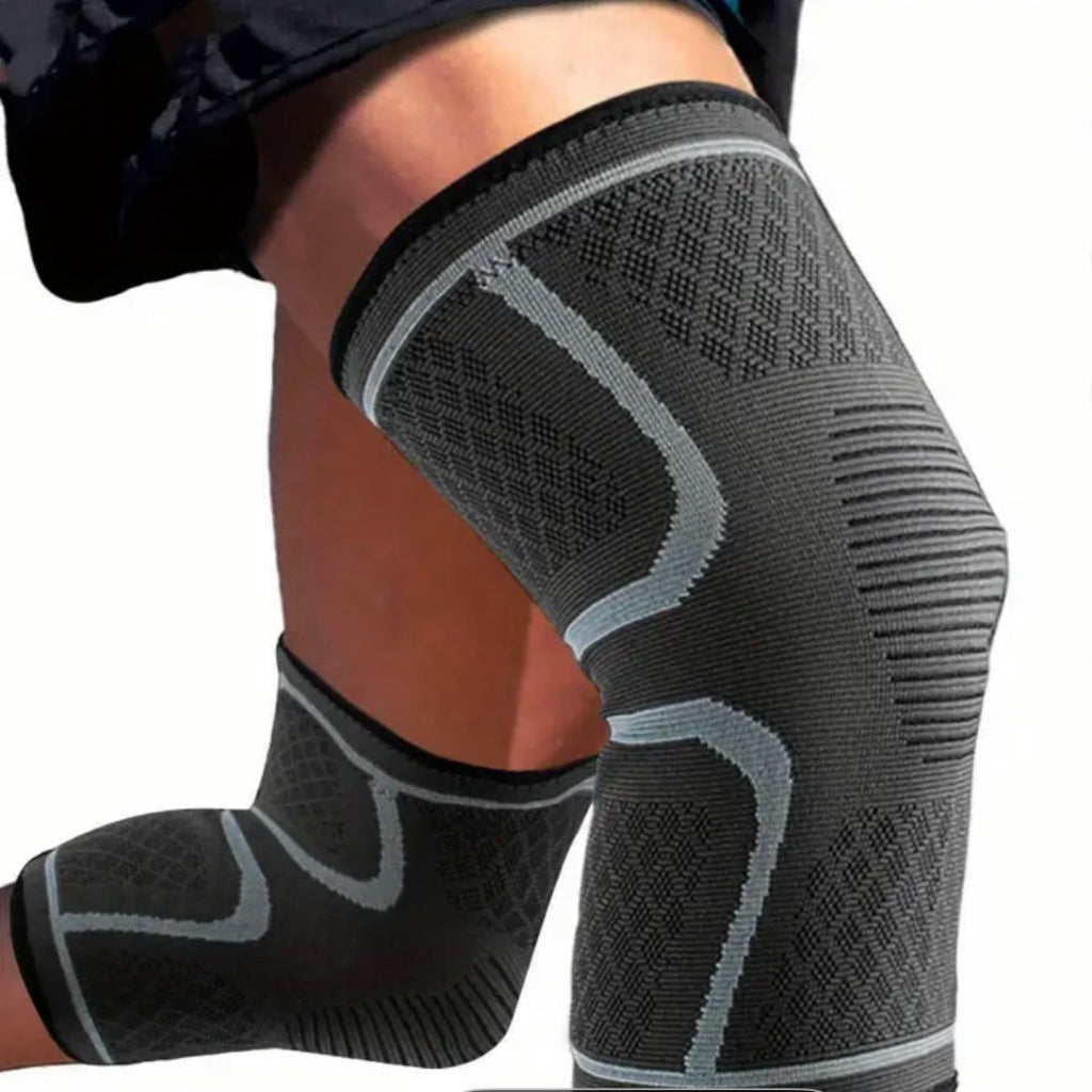 1pc Adjustable Knee Brace Compression Sleeve & Injury, Breathable Fabric, Flexible Support for Active Lifestyles, Available in Black with Colorful Accents or Green/Gray - Hand Wash Only, Knee Compression Sleeve
