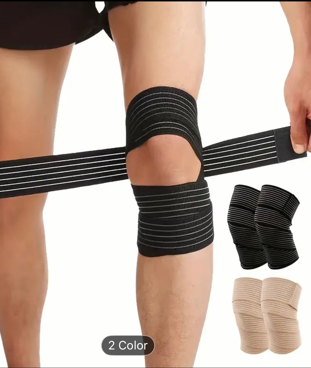 2pcs ، وسادات الركبة المرنة الطويلة ، ووسادات ركبة ضمادة ضغط قابلة للتعديل ، مناسبة للفخذين ، العجول ، الركبتين ، المرفقين ، الكاحلين ، الأسود ، البيج ، حجم واحد يناسب الجميع ..