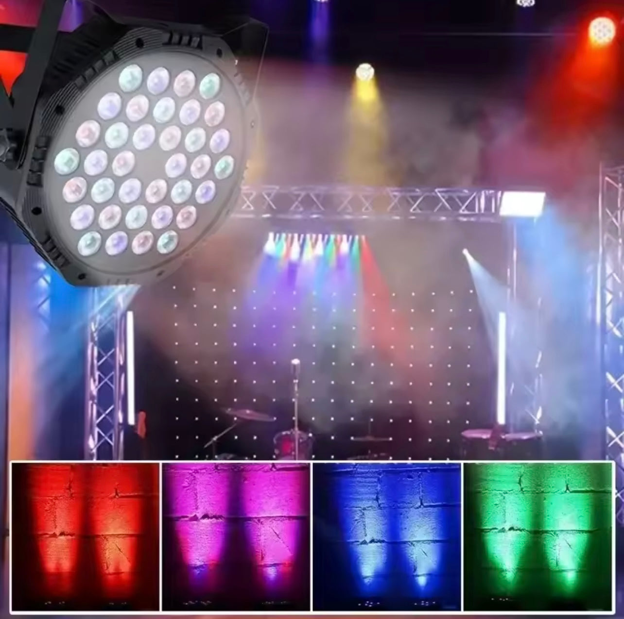 LED Stage Lighting Sound Sound Control Seven-Color 36-Particle 18-Parice Paric Light Bar Performance Wedding Par Par Par