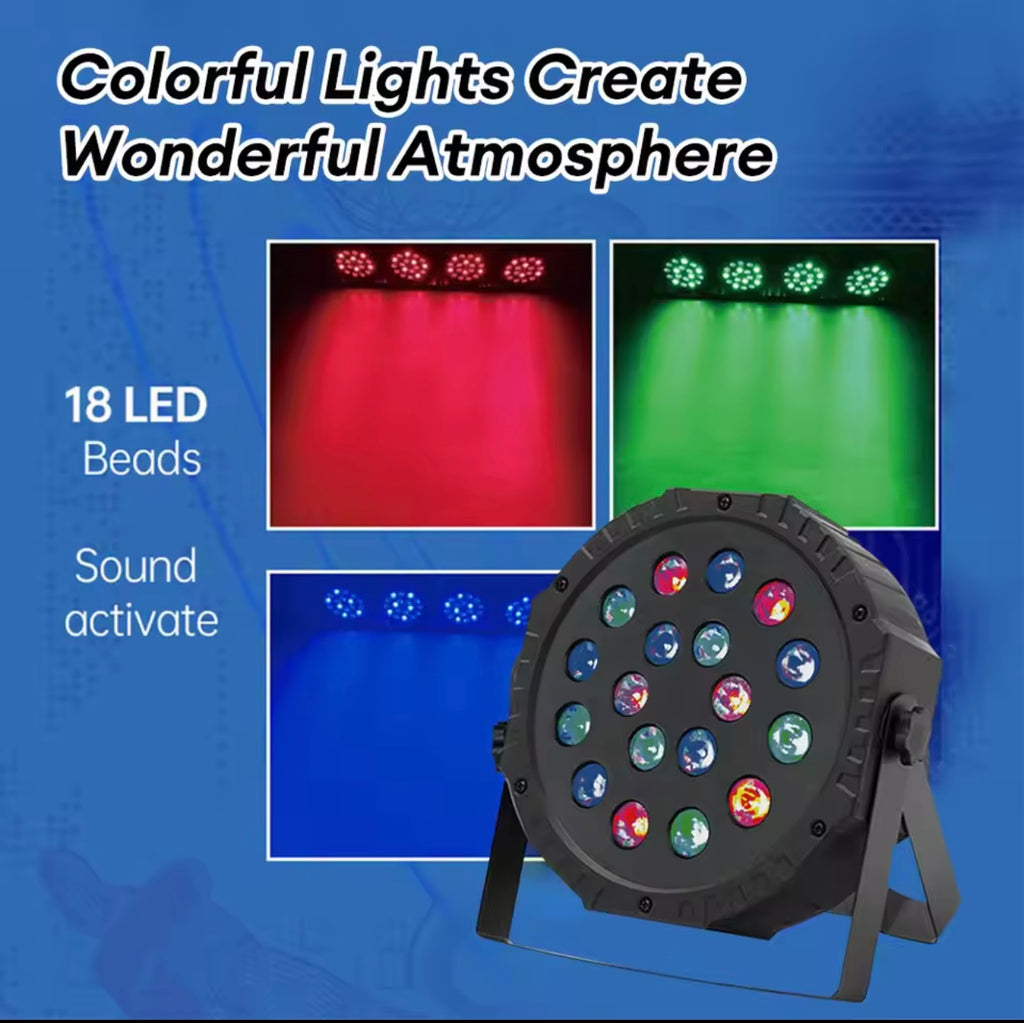 LED 18-Particle Sound-Control Par Light – 36 Color Stage & Party Light