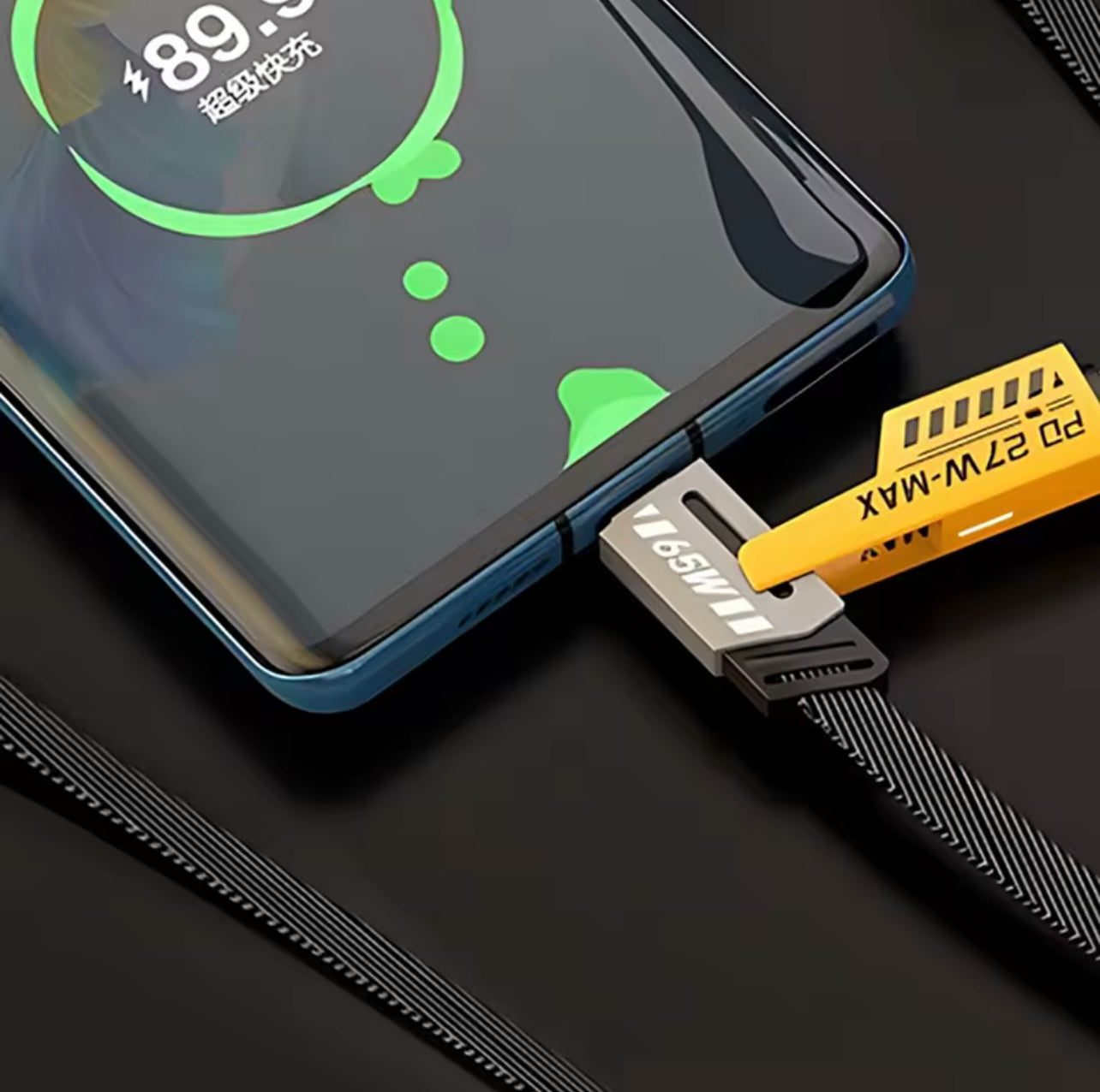 4-in-1 Cable USB-C ، PD Super Fast Charging ومزامنة البيانات ، مادة السيليكون ، شحن متعدد المنافذ مع ضوء اللون ، مناسب لـ iPhone ، لـ MacBook ، لـ iPad ، لـ Samsung ،