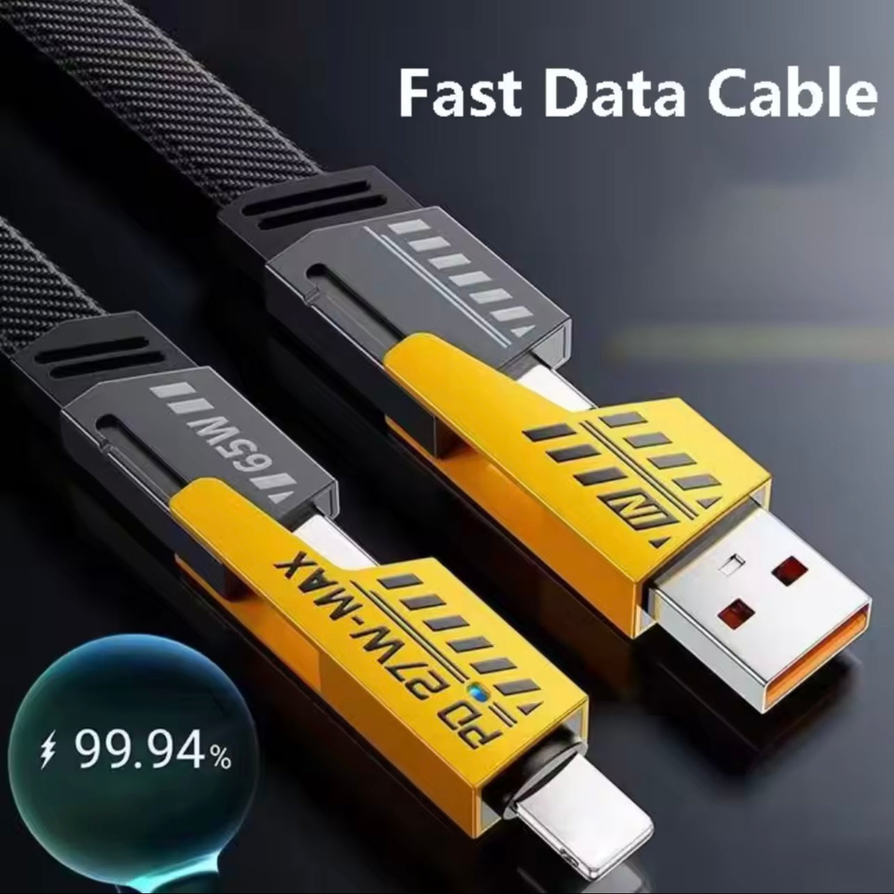 4-in-1 Cable USB-C ، PD Super Fast Charging ومزامنة البيانات ، مادة السيليكون ، شحن متعدد المنافذ مع ضوء اللون ، مناسب لـ iPhone ، لـ MacBook ، لـ iPad ، لـ Samsung ،