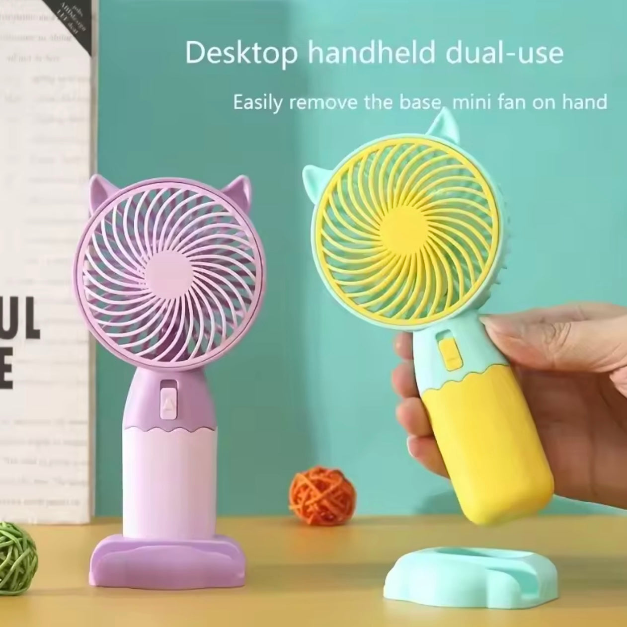 Mini Portable Fan, USB Rechargeable Desk Fans, Handheld Fan, Small Makeup Eyelash Cooler, for Office, Outdoor, Travel, Camping