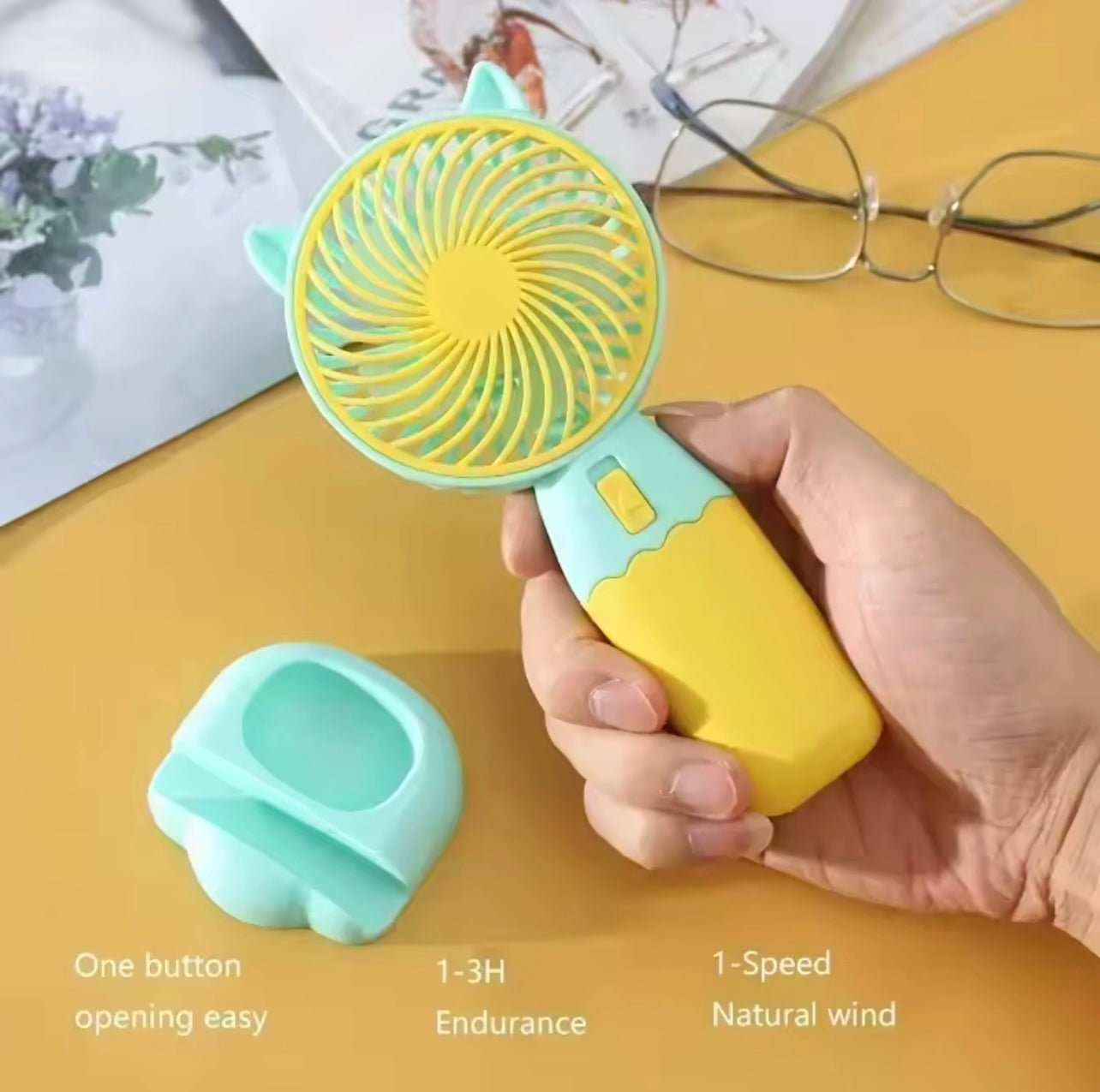 Mini Portable Fan ، USB القابلة لإعادة الشحن المشجعين ، مروحة محمولة ، ورموش الماكياج الصغيرة ، للمكتب ، في الهواء الطلق ، السفر ، التخييم