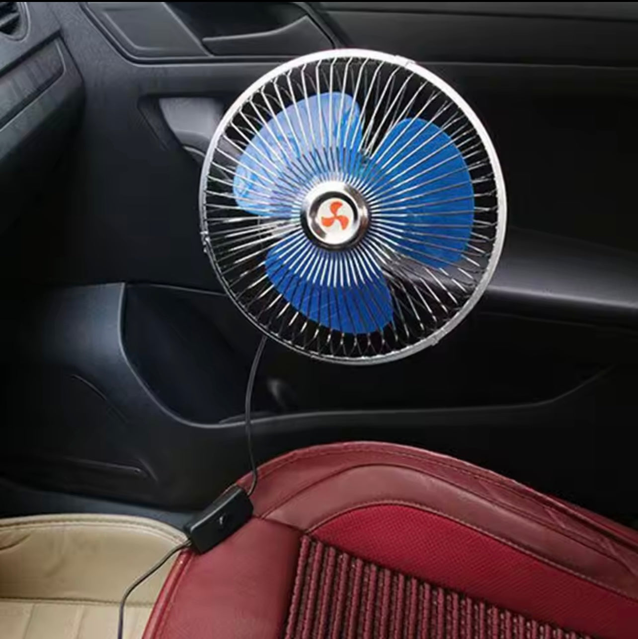 12V/24V Car Clip-on Fan High Airflow Cooling Mini Fan For Vehicles, Adjustable Quiet & Detachable Design Universal Cabin Mou P6V9
