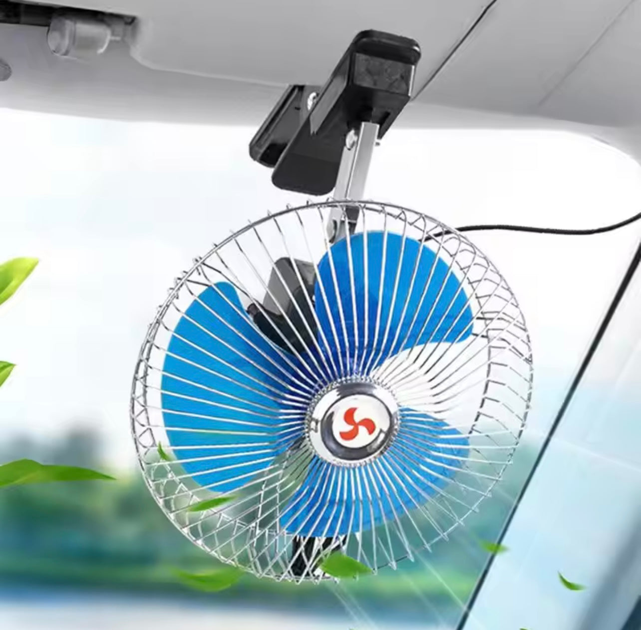 12V/24V Car Clip-on Fan High Airflow Cooling Mini Fan For Vehicles, Adjustable Quiet & Detachable Design Universal Cabin Mou P6V9